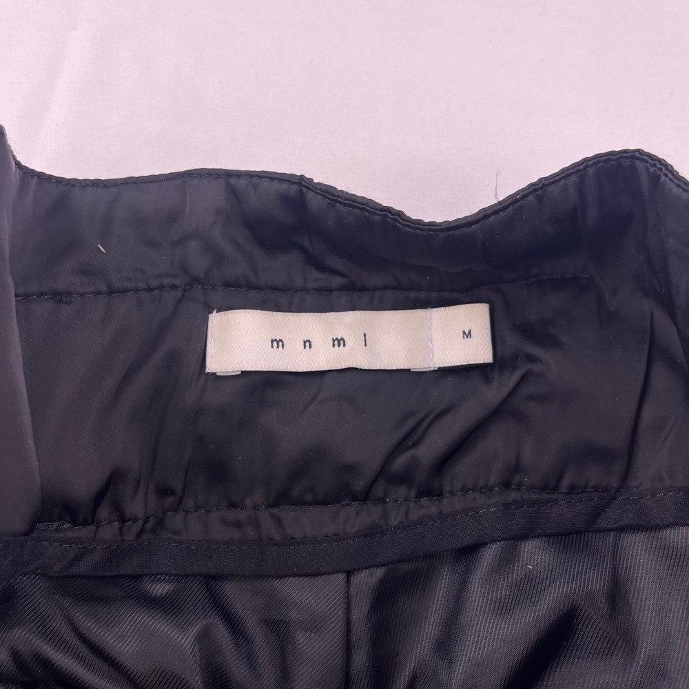 MNML Black Satin Wired Cargo Pants Mens Medium Ruched Tactical Techwear Zippers - Picture 4 of 5